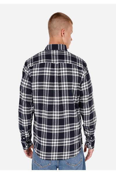 Colin's Мъжка риза с дълъг ръкав Slim Fit с яка и копчета, карирана, тъмносиня, CL1071274