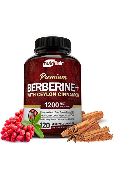 Nutriflair Premium Berberine HCL 1200mg, 120 Capsules - Ceylon Cinnamon, Immu...