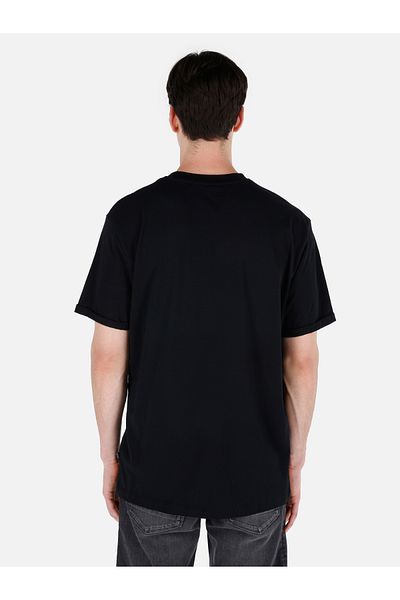 Colin's Regular Fit Crew Neck Printed Black Men's Short Sleeve T-Shirt