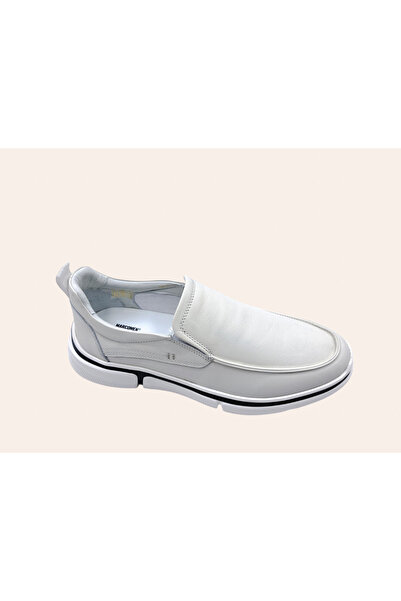 MARCOMEN Справжня шкіра, легка конструкція, чоловічі білі кросівки без шнурків для щоденного комфорту