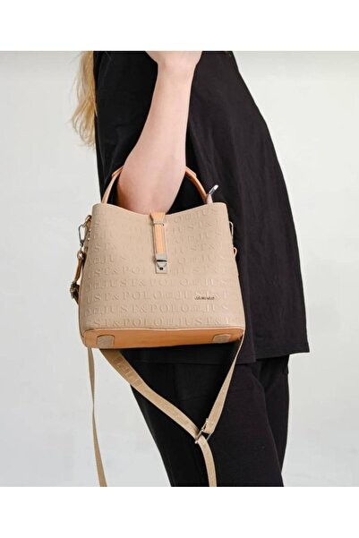 Just Polo Justpolo Women's Black Monogram Printed Bag Wallet Combination Tyct...