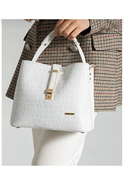 Just Polo Justpolo Women's Black Monogram Printed Bag Wallet Combination Tyct...