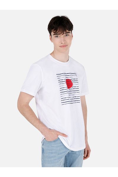 Colin's Regular Fit Round Neck Plain Men's White Short Sleeve T-Shirt