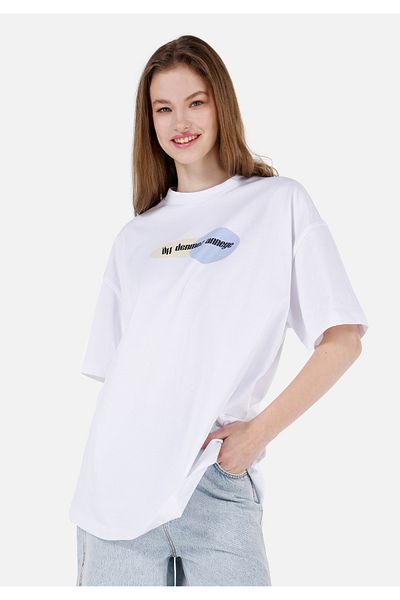 Colin's Tricou cu slogan alb unisex Lilseb