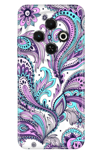 TECNO Spark 30C 6.67 " Kılıf Kamera Koruma Silikon Baskılı Mavi Mandala