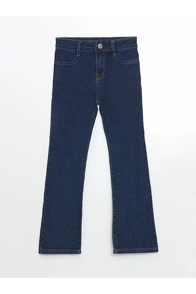 LC Waikiki Lcw Eco Indigo Girls' Jeans Pants with Adjustable Elastic Waist