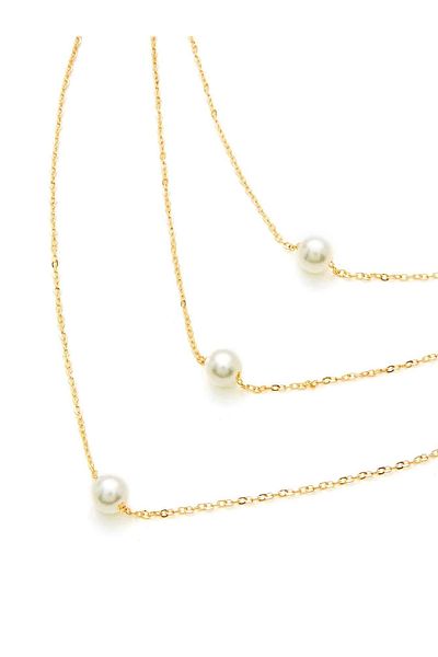 pullmarkt Three Layers Pearl Necklace