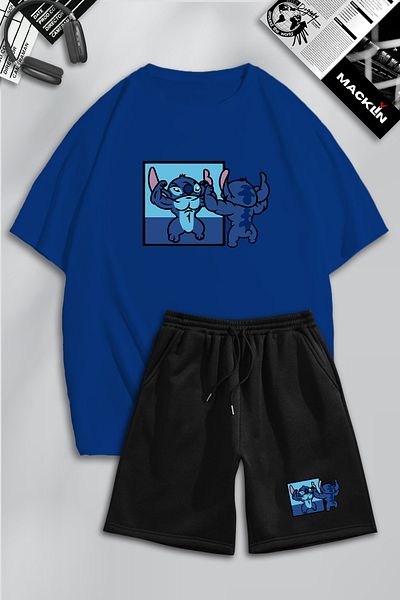macklin Unisex Ανδρικά Γυναικεία Σετ φόρμας με στάμπα GYM με εμπριμέ προσαρμοσμένο σχέδιο Oversize Tshirt και σορτς