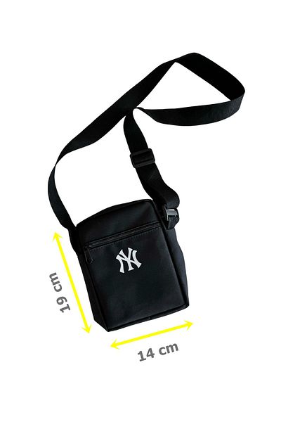 Outlet Çarşım Ανδρική τσάντα ώμου Ny Black Cross με 2 θήκες και εσωτερική τσέπη