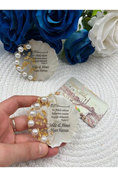 Uğur efendi şekerleme İncili Gold Epoksi Magnet 20 Adet Söz Nişan Magneti Nik...