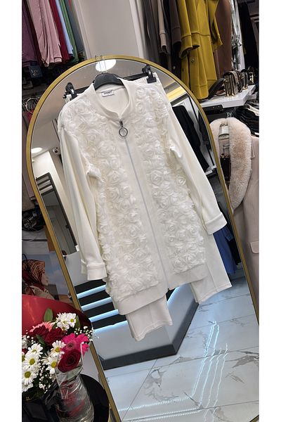 Janset Rose Pattern Jacket - Hijab Two Shape Suit