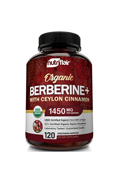 Nutriflair بربارين عضوي مع قرفة سيلان 1450 ملجم، 120 كبسولة