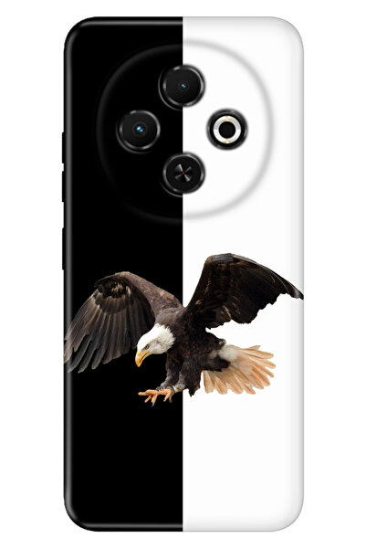 TECNO Spark 30C 6.67 " Kılıf Tecno Kamera Koruma Silikon Baskılı Siyah Beyaz ...