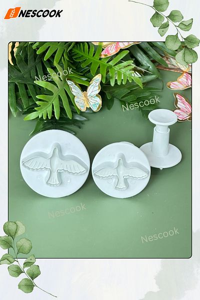nescook 3 Pieces Little Bird Fudge Cutters Sugar Art Cake Cookie Cutter Decorating Mold