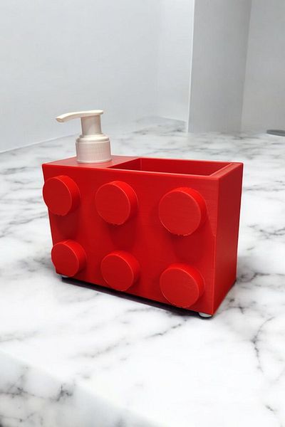 Maflen Πολύχρωμο Brick Block Special Design Σετ σαπουνιού και Organizer Κόκκινο