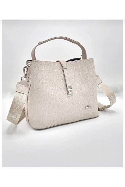 Just Polo مجموعة محفظة حقيبة نسائية مطبوعة بحروف واحدة باللون الأسود من Justp...