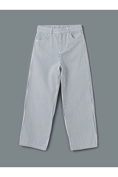 LC Waikiki Lcw Kids Ecru Girls' Pants with Adjustable Elastic Waist