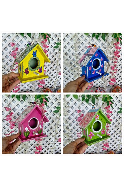 Home 12×12×8 Cm Lik,4 Adet El Yapımı Minik Kuş Evi,bahçe Balkon Ağaçlar Için