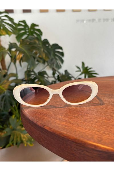 funeyes Nude Gradient Cat Eye Retro Cream Popular Color Sunglasses