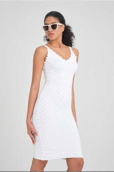 BERNE Dar Kesim Standart Merserize Triko Askılı Mini Elbise