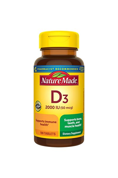 Nature Made Vitamin D3 2000 IU (50 mcg), Bone, Teeth, Muscle & Immune Support...