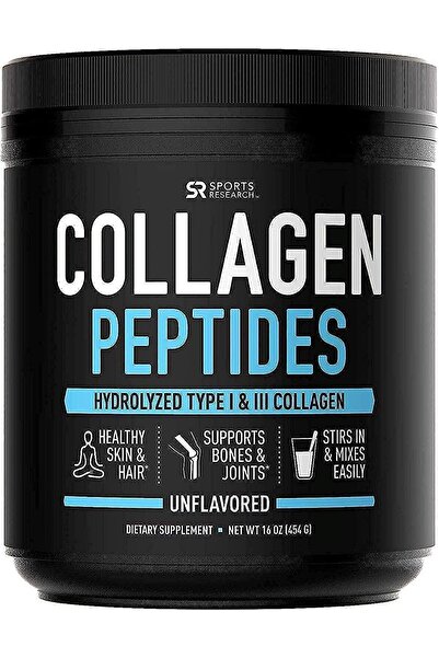 Sports Research , Collagen Peptides, Type I & III, Unflavored, 16 oz. Packaging May Vary