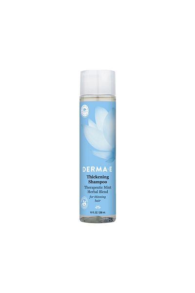 DERMA E Thickening Shampoo for Thinning Hair – Sulfate-Free Mint & Herbal Volumizing Shampoo, 10 oz
