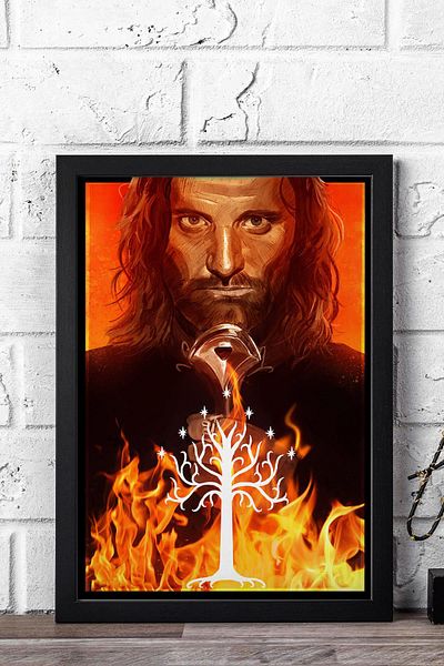 Saturn The Lord of the Rings Framed Painting - Aragorn Poster Painting