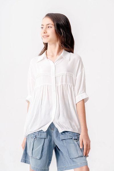 GİYİCEM TEKSTİL Girl's Robe Ribbed Shirt 3164