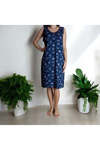 enmodaiçgiyim Γυναικείο φόρεμα με πολύχρωμα σχέδια μηδενικού μανίκι