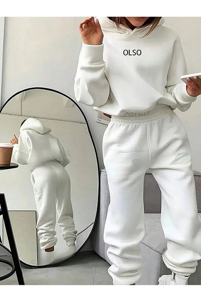 macklin Unisex Ανδρικά Γυναικεία Σετ φόρμας Olso με στάμπα Oversize 3 νημάτων με κουκούλα