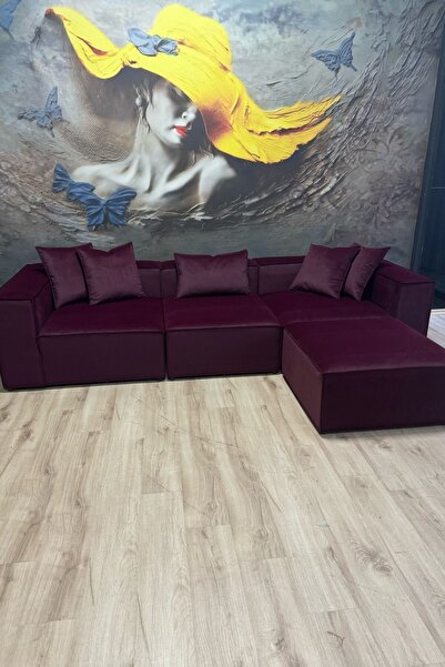 Erduran Mobilya Angelo 3 Modül + 1 Puf Köşe Koltuk Takımı (4 Modül) Babyface ...