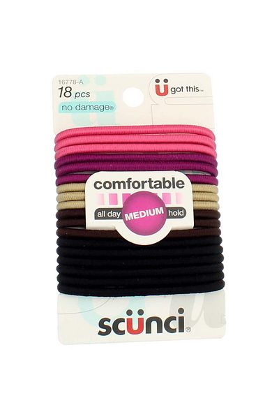 LNWPYH Scnc Lrg No Dam Elastics Size 18ct Scunci No Damage Large Hair Elastics