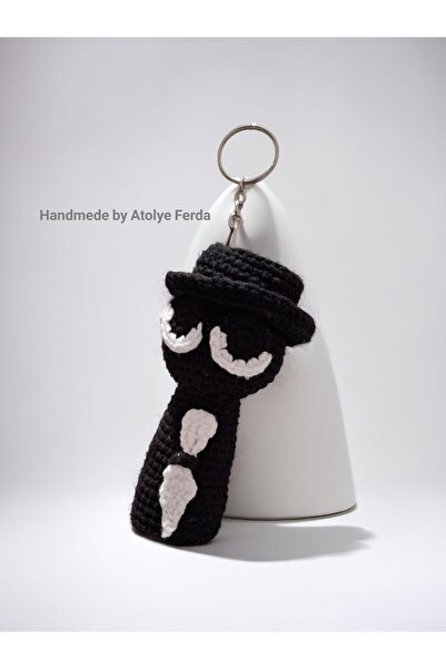 Atolye Ferda Amigurumi Örgü Sprunki Black Figür Oyuncak (14 cm)