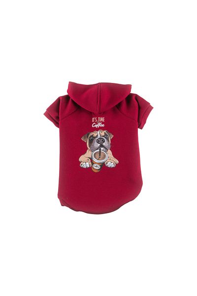 JesPawty Burgundy Hooded Dog Outfit