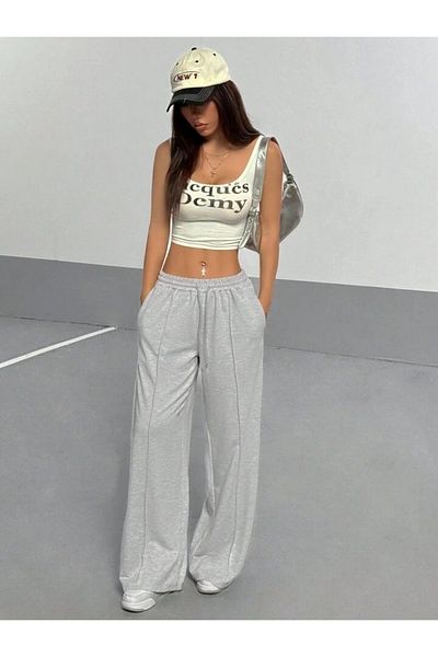 LACKH Sweatshirt Gray Loose Legs Gray