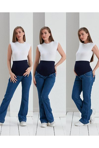 LİYACA Blugi de maternitate din Lycra