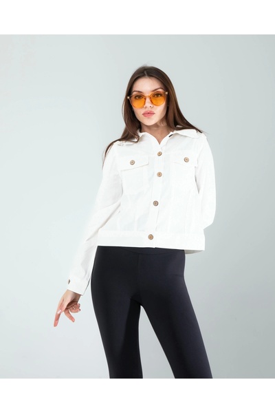 Genel Markalar Nakışlı Etnik Desen Denim Ceket