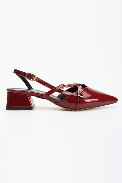 moun shoes حذاء نسائي بكعب منخفض ومقدمة مدببة ومفتوح من الخلف