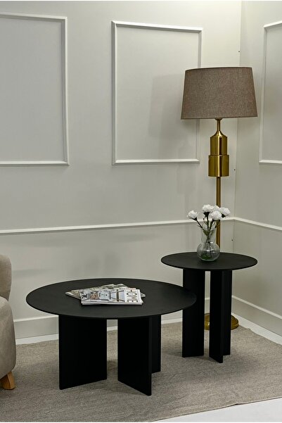 kuppdesign Leo Orta Sehpa Siyah Ikili Set