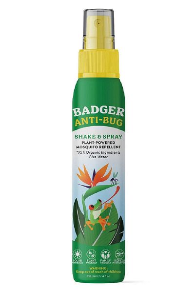 Badger All Natural Mosquito Repellent w/Organic Oils, Deet-Free Vegan Bug Spray, 4 fl oz