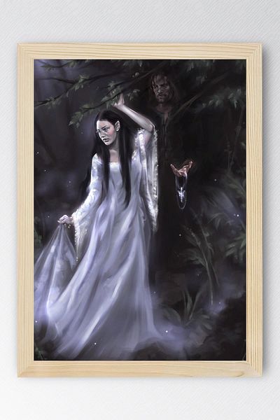 Saturn The Lord of the Rings Aragorn Arwen Framed Painting - Movie Poster Painting