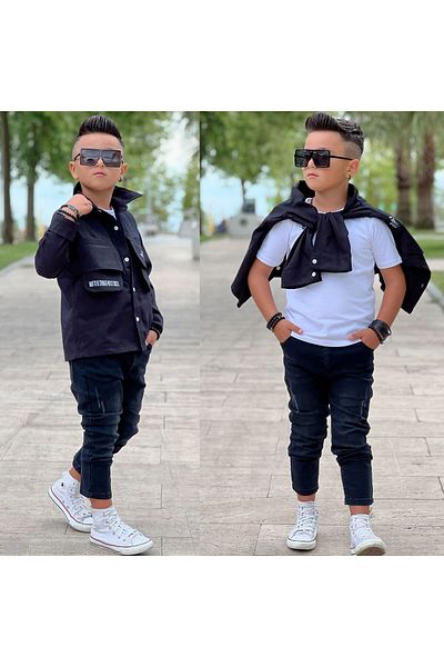 MUMİKİDS Set de 3 piese jachetă și pantaloni pentru băiat
