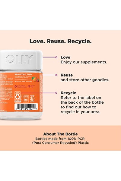 OLLY Laser Focus Gummy, Ginseng, Alpha GPC, B Vitamins, Berry Tangerine Flavor - 36 Count