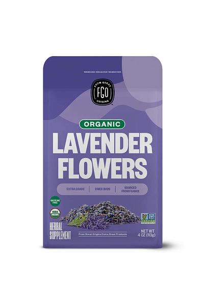 FGO GYM Organic Dried Lavender Flowers, Extra Grade, Imported from France, 4oz (Pack of 1)