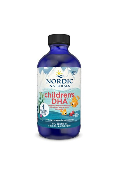 Nordic Naturals Children's DHA Strawberry - 4 oz, 530 mg Omega-3 (EPA & DHA) - Brain Support, Non-GMO, 48 Servings