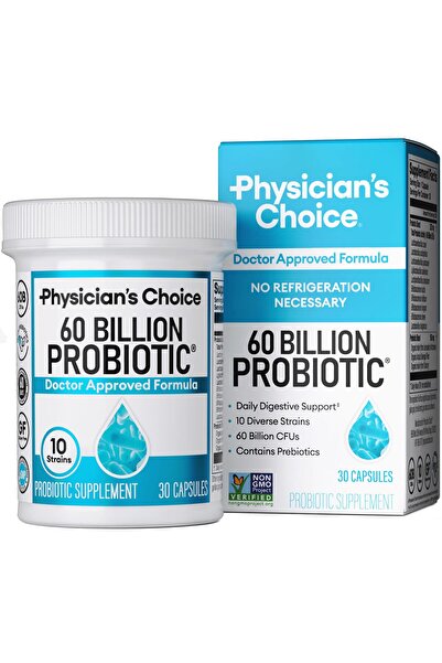 Physician's Choice Probiotics 60B CFU - 10 Strains + Prebiotics - Gut & Digestive Health - 30ct