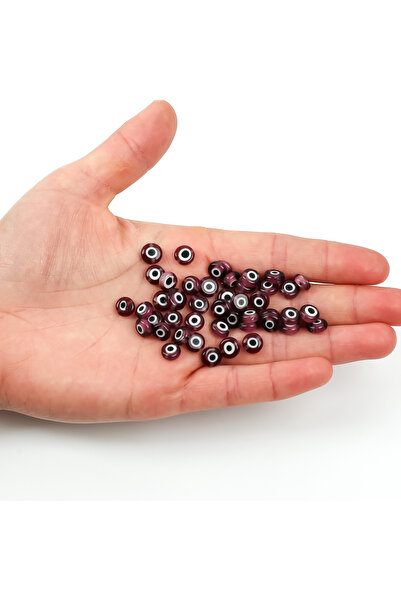 yfhobi 5 Adet - 8 mm Yassı Cam Nazar Takı Aparatı, Mor Renk Nazar Boncuğu Tak...