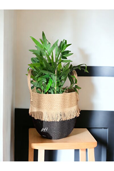 Bohemahomedecor Ψάθινο καλάθι από γιούτα θήκη για λουλούδια διακοσμητικό καλά...