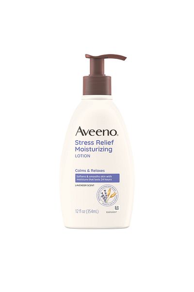 AVEENO Daily Stress Relief Lavender Body Lotion, Natural Oatmeal, Non-Greasy, 12 fl. oz